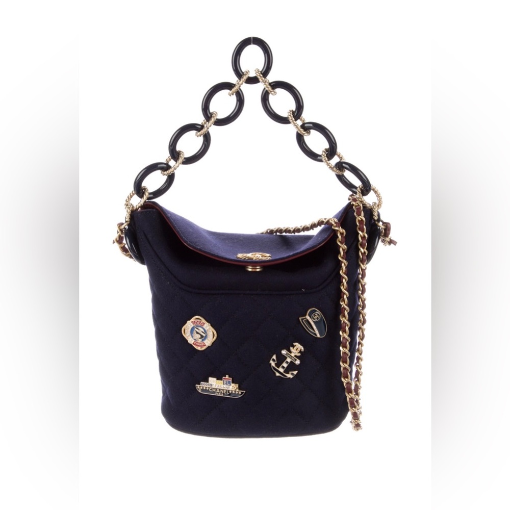 Chanel Charming Navy Bucket Bag